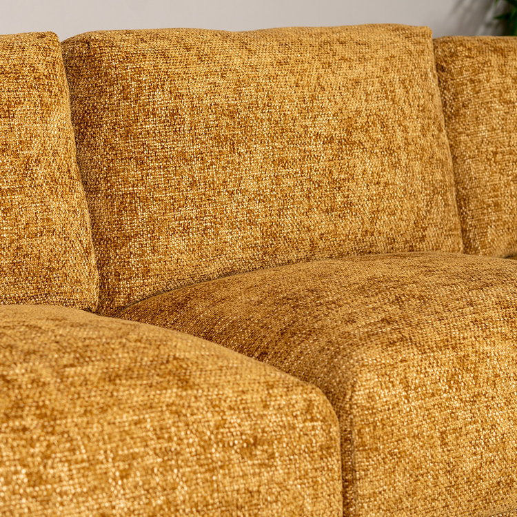 Canapé d'angle droit Denver tissu chenille ocre jaune