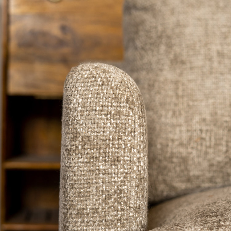 Canapé d'angle droit Denver tissu chenille taupe
