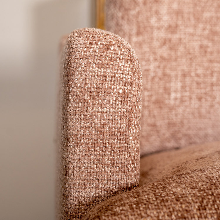 Canapé d'angle droit Denver tissu chenille rose