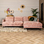Canapé d'angle droit Denver chenille rose
