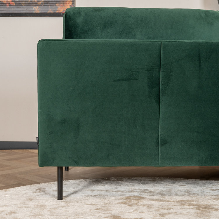 Canapé d'angle gauche en velours Denver vert