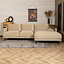Canapé d'angle droit en velours Denver beige