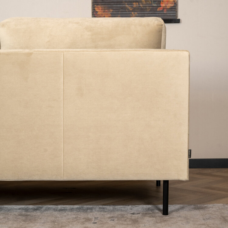 Canapé d'angle droit en velours Denver beige