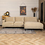 Canapé d'angle droit en velours Denver beige