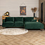 Canapé d'angle droit en velours Denver vert