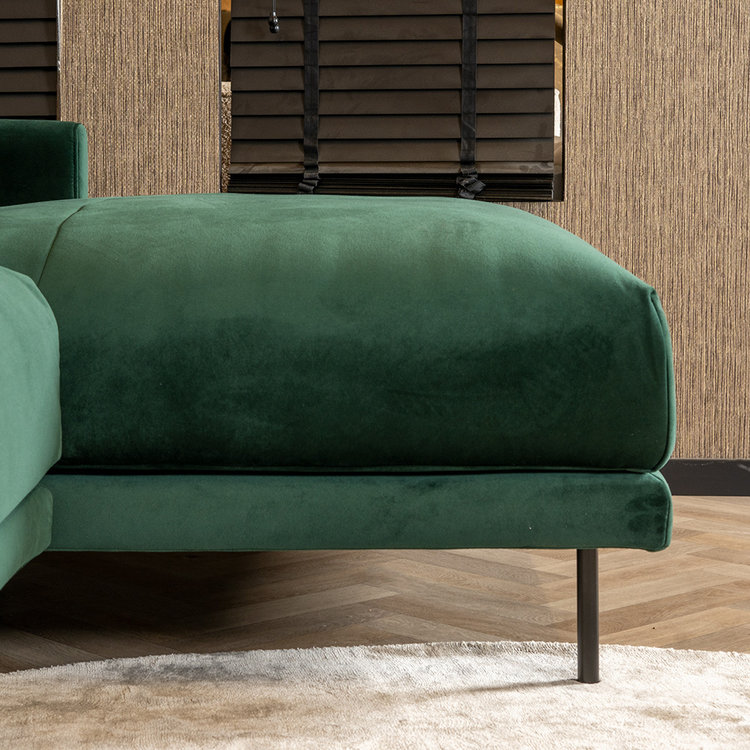 Canapé d'angle droit en velours Denver vert