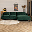 Canapé d'angle droit en velours Denver vert