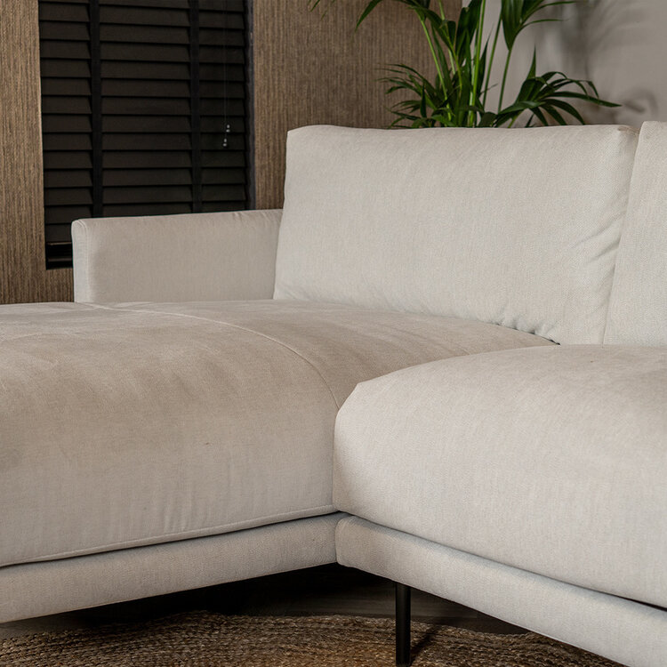 Canapé d'angle gauche scandinave Denver blanc mélange