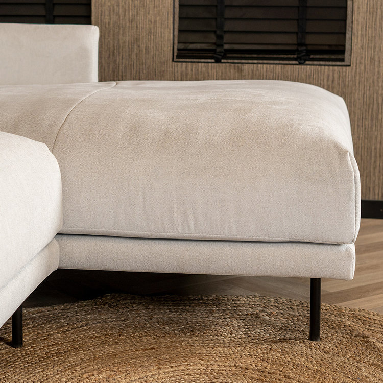 Canapé d'angle droite Scandinave Denver mélangé blanc