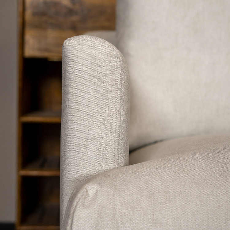 Canapé d'angle droite Scandinave Denver mélangé blanc