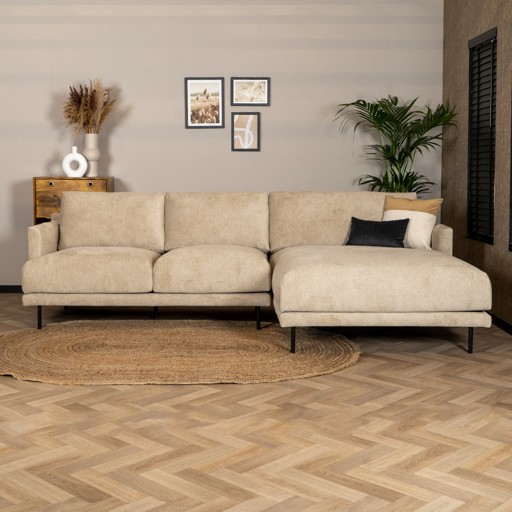 Canapé d'angle droite Scandinave Denver mélangé taupe