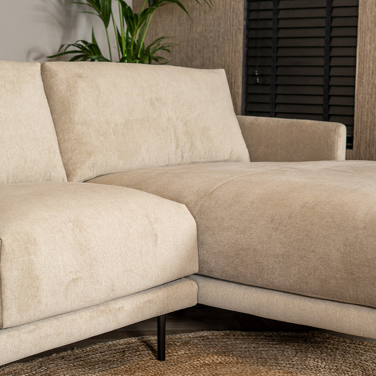 Canapé d'angle droite Scandinave Denver mélangé taupe