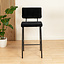 Tabouret de bar en velours Espen noir 64-77 cm