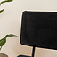 Tabouret de bar en velours Espen noir 64-77 cm