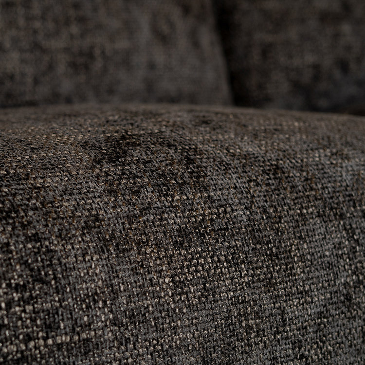 Canapé d'angle droit Denver tissu chenille noir