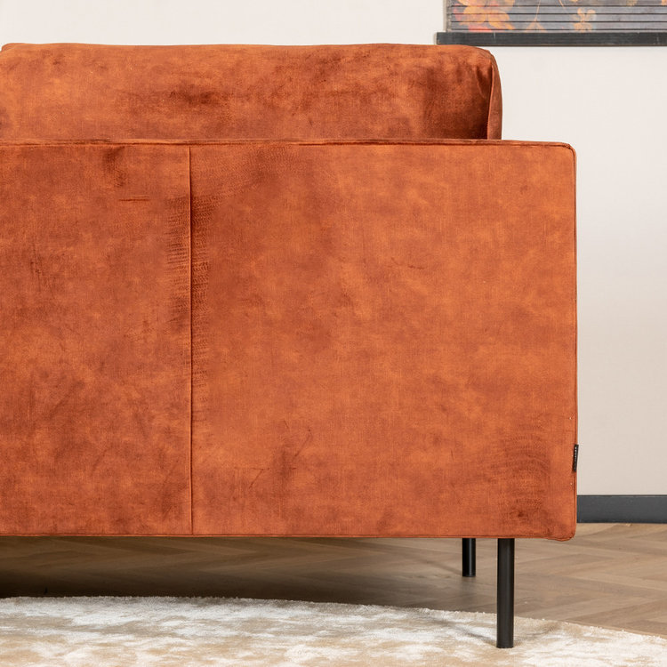 Canapé d'angle en velours Denver cuivre droit