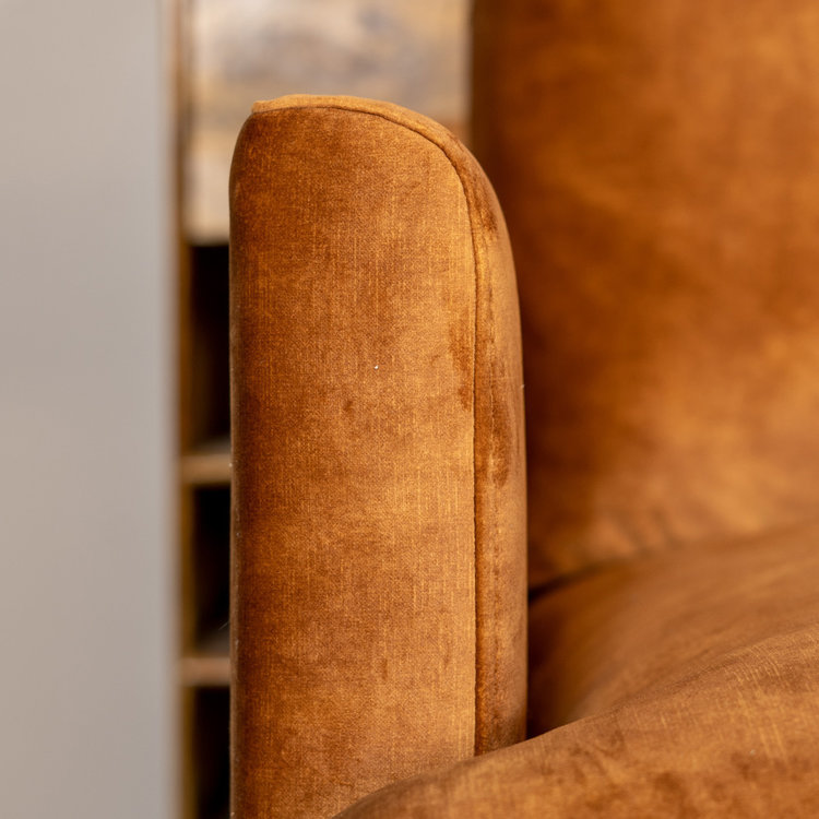 Canapé d'angle en velours Denver jaune droit