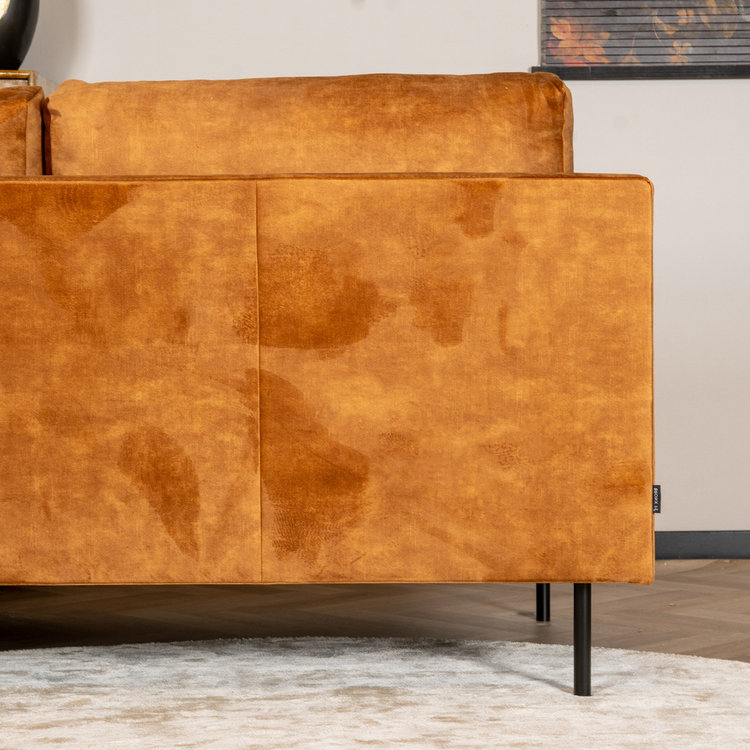 Canapé d'angle en velours Denver jaune droit