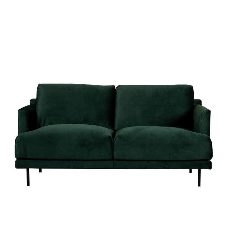 Canapé en velours Denver 2,5 places vert foncé