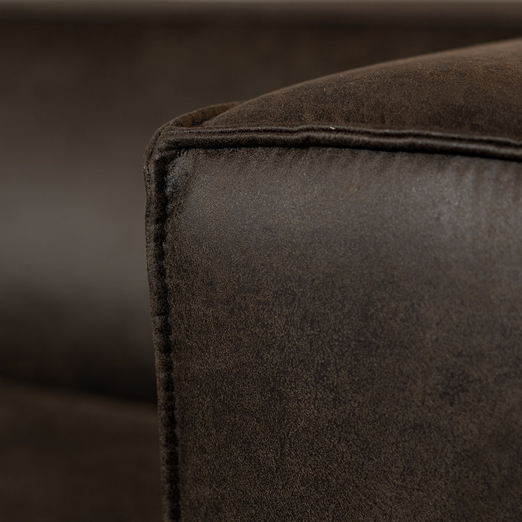 Canapé industriel 3 places Memphis éco-cuir anthracite