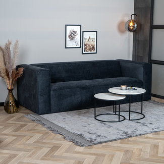 Canapé scandinave Memphis 3 places tissu chiné noir