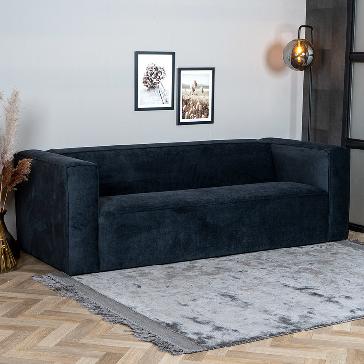 Canapé scandinave Memphis 3 places tissu chiné noir