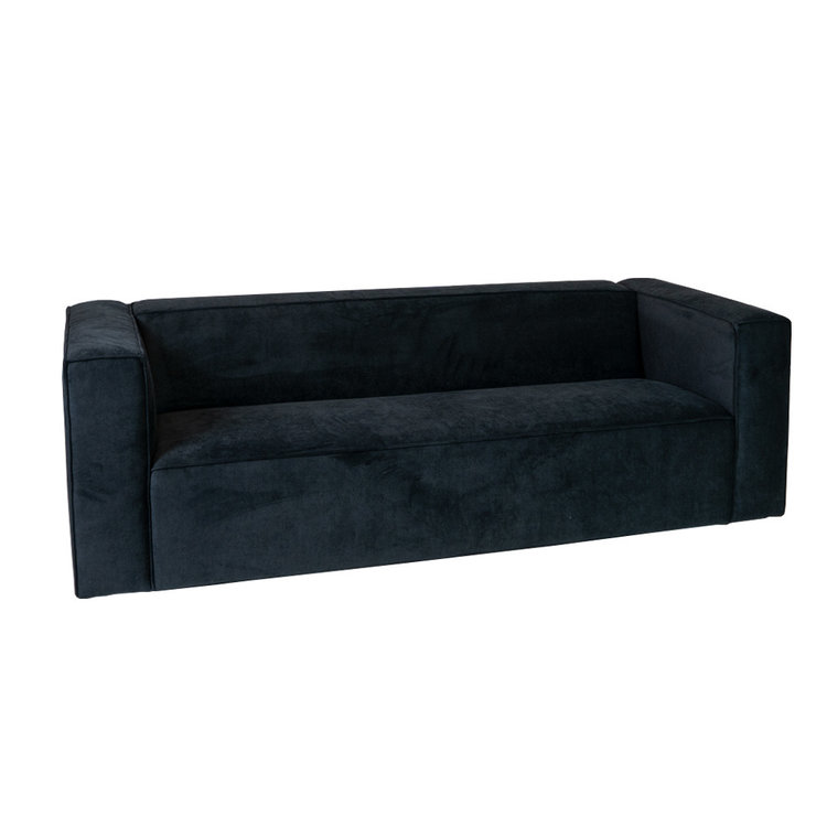 Canapé scandinave Memphis 3 places tissu chiné noir