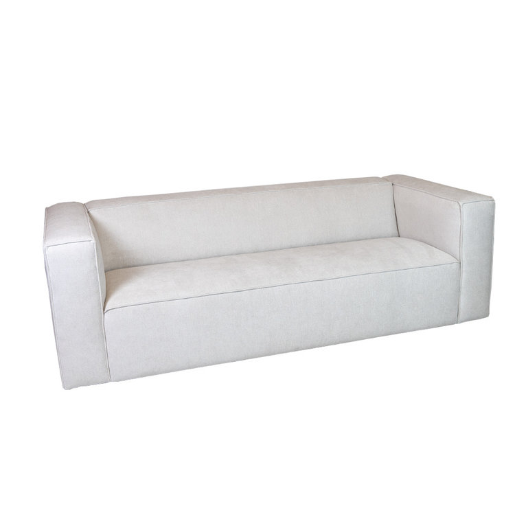 Canapé scandinave Memphis 3 places tissu chiné blanc