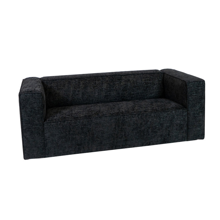 Canapé 2,5 places Memphis en tissu chenille noir