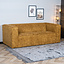 Canapé 2,5 places Memphis en tissu chenille jaune / cognac