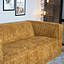 Canapé 2,5 places Memphis en tissu chenille jaune / cognac