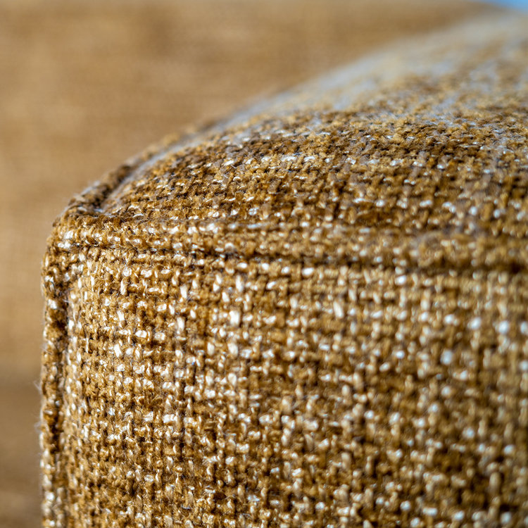 Canapé 2,5 places Memphis en tissu chenille jaune / cognac