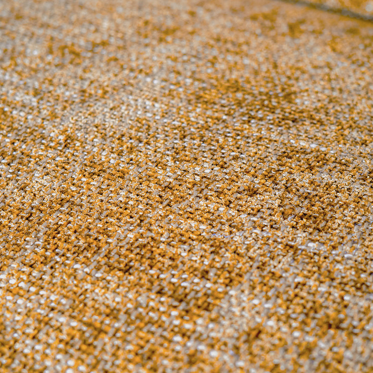 Canapé 2,5 places Memphis en tissu chenille jaune / cognac