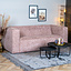 Canapé 2,5 places Memphis en tissu chenille rose