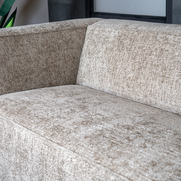 Canapé 2,5 places Memphis en tissu chenille taupe