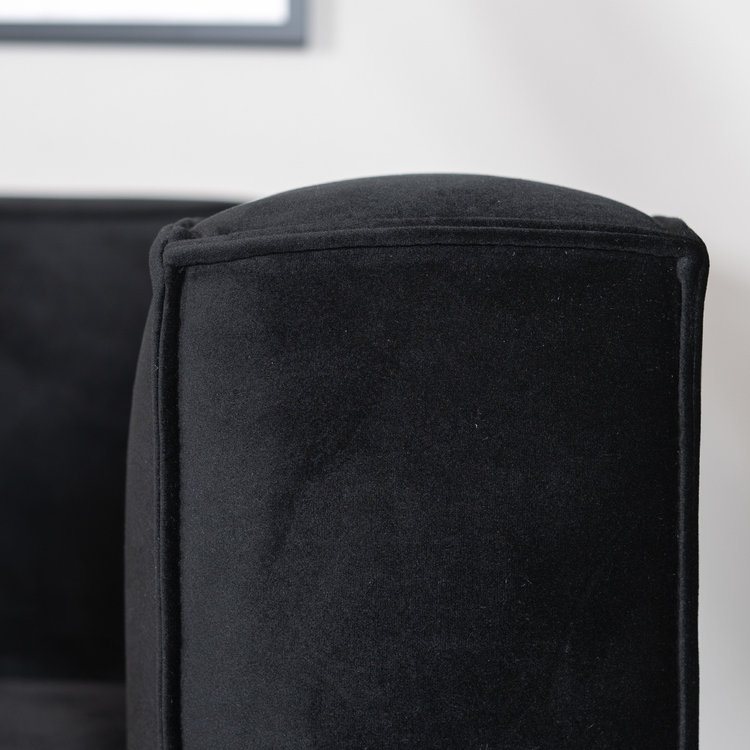 Canapé en velours 2,5 places Memphis noir