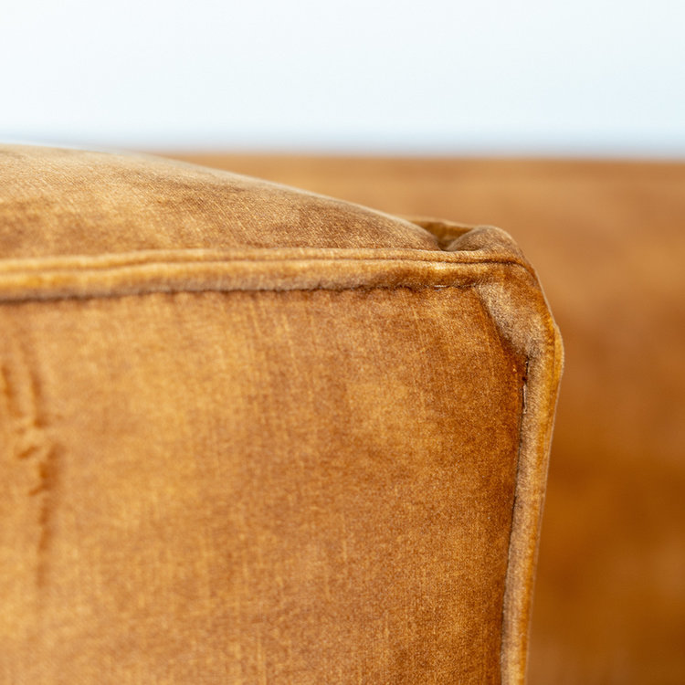 Canapé d'angle en velours Memphis cognac droit