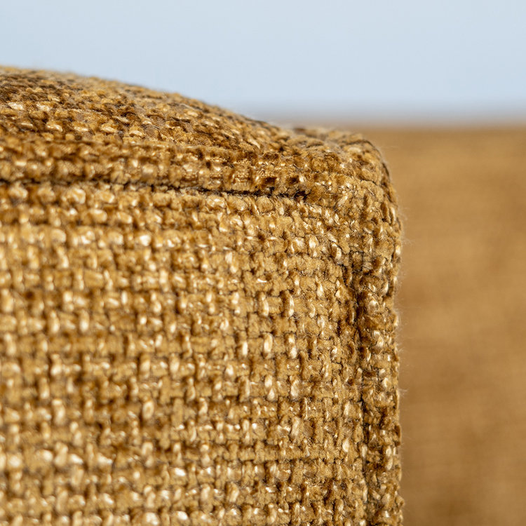 Canapé d'angle Memphis tissu chenille cognac droit