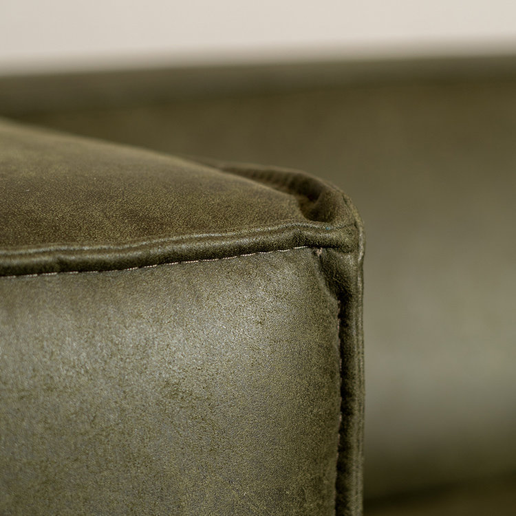 Canapé d'angle industriel Memphis éco-cuir vert droit