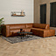 Canapé d'angle industriel Memphis éco-cuir cognac droit