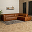 Canapé d'angle industriel Memphis éco-cuir cognac droit