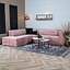 Canapé d'angle Memphis rose tissu chenille gauche
