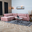 Canapé d'angle Memphis rose tissu chenille gauche