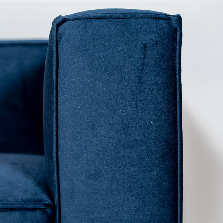 Canapé d'angle en velours Memphis bleu gauche