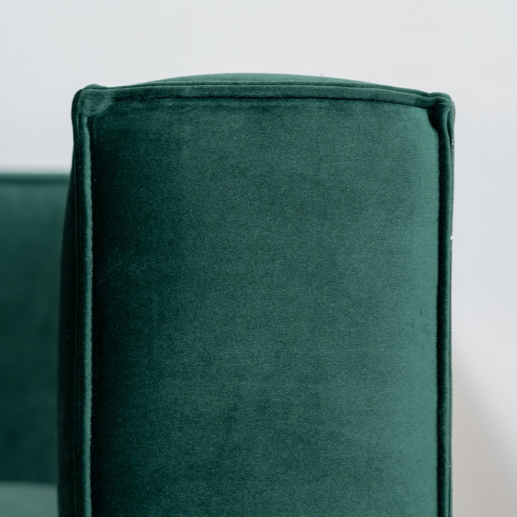 Canapé d'angle en velours Memphis vert foncé gauche