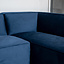 Canapé d'angle en velours Memphis bleu droit
