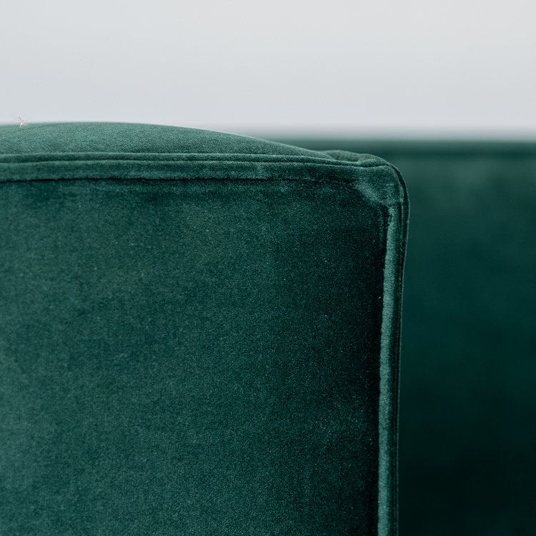 Canapé d'angle en velours Memphis vert foncé droit