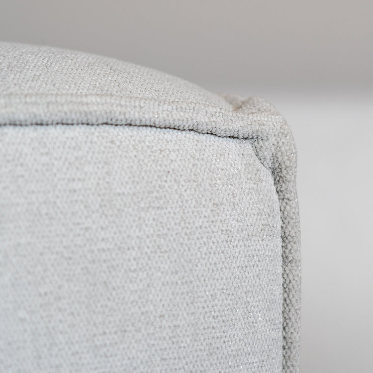 Canapé d'angle scandinave Memphis tissu chiné blanc droit