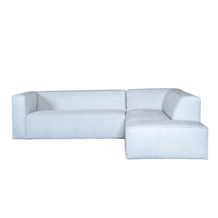 Canapé d'angle scandinave Memphis tissu chiné blanc droit