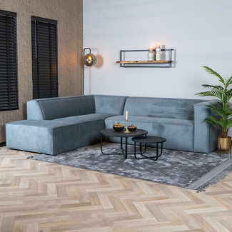 Canapé d'angle scandinave Memphis tissu chiné gris gauche